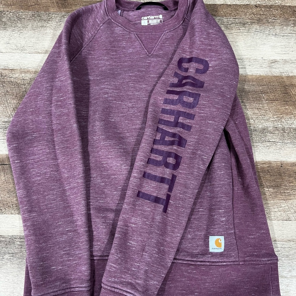Carhartt Women's Heathered Purple Crewneck Sweater - Picture 1 of 5
